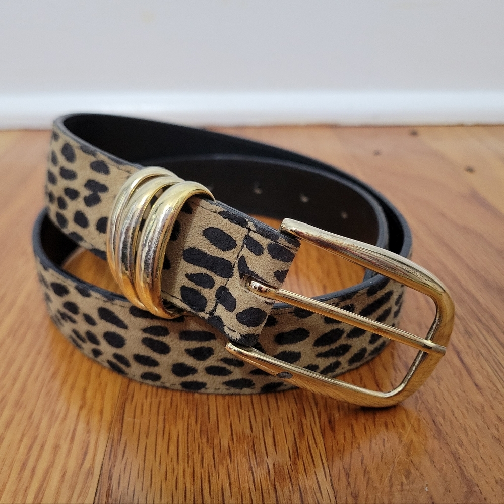 The Limited Leopard Print Belt with Gold Buckle